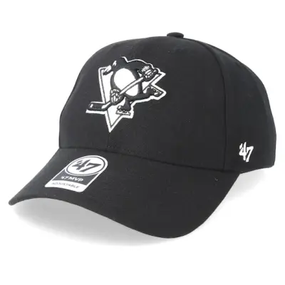 47 Brand - NHL Svart adjustable Keps - Pittsburgh Penguins 47 Mvp Wool Black/Black&White Adjustable @ Hatstore