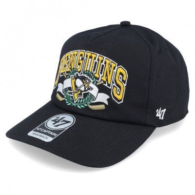 47 Brand - NHL Svart adjustable Keps - Pittsburgh Penguins NHL Laurel Captain Dtr Black Adjustable @ Hatstore