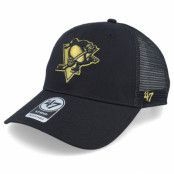 47 Brand - NHL Svart trucker Keps - Pittsburgh Penguins Branson Metallic Mvp Black/Gold Trucker @ Hatstore