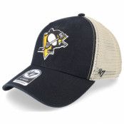 47 Brand - NHL Svart trucker Keps - Pittsburgh Penguins Flagship Wash Mvp Black/Beige Trucker @ Hatstore