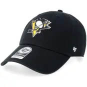 47 Brand - NHL Svart unconstructed Keps - Pittsburgh Penguins NHL Clean Up Cap-ittsburgh Penguins Black Dad Cap @ Hatstore