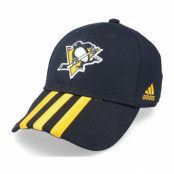 Adidas - NHL Svart adjustable Keps - Pittsburgh Penguins 3 Stripe Struc Black Adjustable @ Hatstore