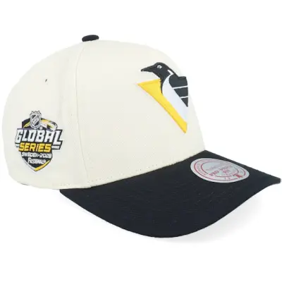 Mitchell&Ness - NHL Beige adjustable Keps - Hatstore Exclusive x Pittsburgh Penguins Global Series Black/Sand A-Frame Adjustable @ Hatstore