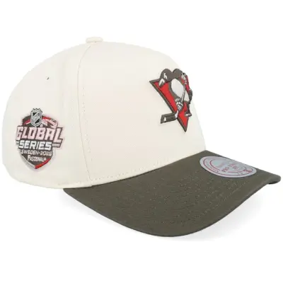 Mitchell&Ness - NHL Beige adjustable Keps - Hatstore Exclusive x Pittsburgh Penguins Global Series Sand/Brown A-frame Adjustable @ Hatstore