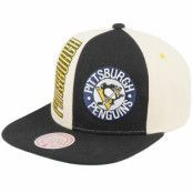 Mitchell&Ness - NHL Beige snapback Keps - Pittsburgh Penguins Pop Panel Off White/Black Snapback @ Hatstore