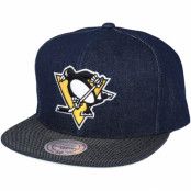 Mitchell&Ness - NHL Blå snapback Keps - Pittsburgh Penguins Raw Denim 3T PU Snapback @ Hatstore