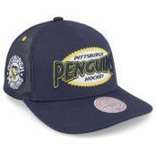 Mitchell&Ness - NHL Blå trucker Keps - Pittsburgh Penguins Team Seal Vintage Navy Trucker @ Hatstore