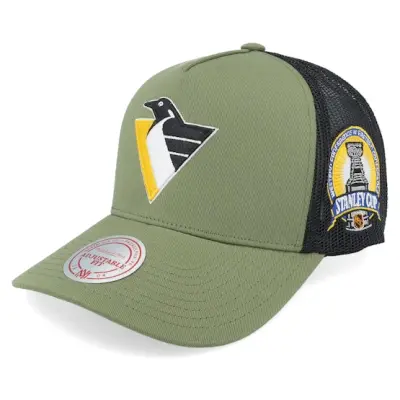 Mitchell&Ness - NHL Grön trucker Keps - Hatstore Exclusive x Pittsburgh Penguins Finals Olive Trucker @ Hatstore