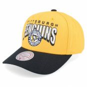 Mitchell&Ness - NHL Gul adjustable Keps - Pittsburgh Penguins Boom Text Pro Vintage Yellow Adjustable @ Hatstore