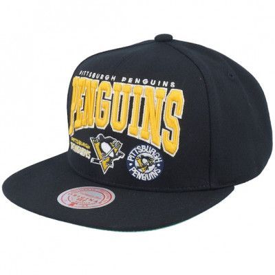 Mitchell&Ness - NHL Svart snapback Keps - Pittsburgh Penguins Champ Stack Vintage Black Snapback @ Hatstore