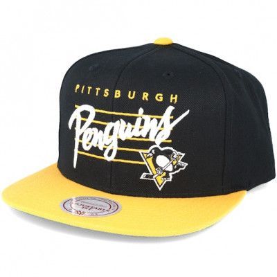 Mitchell&Ness - NHL Svart snapback Keps - Pittsburgh Penguins Cursive Script Logo Black Snapback @ Hatstore