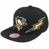 Mitchell&Ness - NHL Svart snapback Keps - Pittsburgh Penguins Double Trouble Vintage Black Snapback @ Hatstore