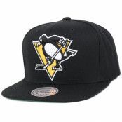 Mitchell&Ness - NHL Svart snapback Keps - Pittsburgh Penguins Wool Solid 3 Black Snapback @ Hatstore