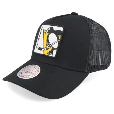 Mitchell&Ness - NHL Svart trucker Keps - Hatstore Exclusive x Pittsburgh Penguins In Your Face Black A-frame Trucker @ Hatstore
