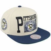 Mitchell&Ness - NHL Vit snapback Keps - Pittsburgh Penguins Speed Zone Vintage Off White/Navy Snapback @ Hatstore