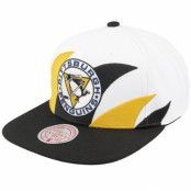 Mitchell&Ness - NHL Vit snapback Keps - Pittsburgh Penguins Vintage Sharktooth White/Black Snapback @ Hatstore