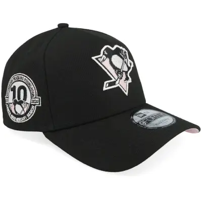 New Era - NHL Svart adjustable Keps - Hatstore Exclusive x Pittsburgh Penguins 9FORTY Black/Pink 10 A-Frame Adjustable @ Hatstore