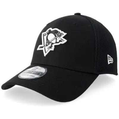 New Era - NHL Svart flexfit Keps - Pittsburgh Penguins 39THIRTY Eg Neo Black/White Mesh Flexfit @ Hatstore