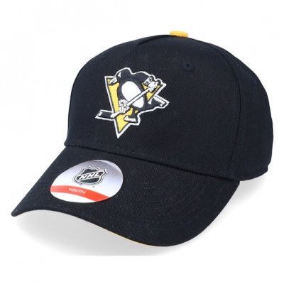 Outerstuff - NHL Svart adjustable Keps - Kids Pittsburgh Penguins Precurved A-Frame Black Adjustable @ Hatstore