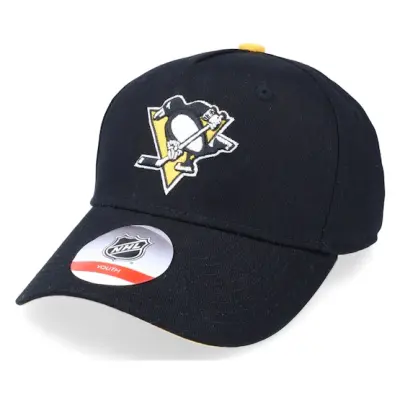Outerstuff - NHL Svart adjustable Keps - Kids Pittsburgh Penguins Precurved A-Frame Black Adjustable @ Hatstore