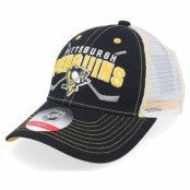 Outerstuff - NHL Svart trucker Keps - Kids Pittsburgh Penguins Lockup Meshback Black/White/Yellow Trucker @ Hatstore