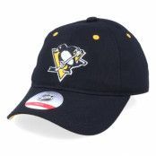 Outerstuff - NHL Svart unconstructed Keps - Kids Pittsburgh Penguins Team Slouch Black Dad Cap @ Hatstore