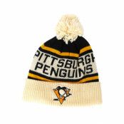 Mössa Pittsburgh Penguins Cuffed Knit Natural/Black/Yellow Pom - Adidas - Beige Tofs
