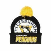 Mitchell&Ness - NHL Svart pom Beanie - Pittsburgh Penguins Punch Out Knit Black Pom @ Hatstore