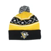 Outerstuff - NHL Svart pom Beanie - Kids Pittsburgh Penguins Face-off Cuff Beanie Black/Yellow Pom @ Hatstore