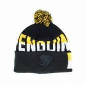 Outerstuff - NHL Svart pom Beanie - Kids Pittsburgh Penguins Face-off Jacquard Knit Black/Yellow Pom @ Hatstore