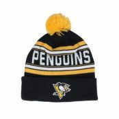 Outerstuff - NHL Svart pom Beanie - Kids Pittsburgh Penguins Jacquard Cuffed Knit Black Pom @ Hatstore