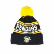 Outerstuff - NHL Svart pom Beanie - Pittsburgh Penguins Jacquard cuffed knit Black/Yellow Pom @ Hatstore