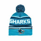 47 Brand - NHL Blå pom Beanie - San Jose Sharks Ice Cap Dark Teal Pom @ Hatstore