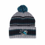 47 Brand - NHL Grå pom Beanie - San Jose Sharks NHL Rexford 47 Cuff Dark Grey Pom @ Hatstore