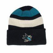 47 Brand - NHL Svart cuff Beanie - San Jose Sharks Clubhouse Jennings Beanie Black/White/Teal Cuff @ Hatstore