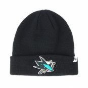 47 Brand - NHL Svart cuff Beanie - San Jose Sharks Raised Knit Black Cuff @ Hatstore