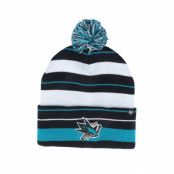 47 Brand - NHL Svart pom Beanie -"San Jose Sharks NHL Power Line 47knit Sjs Black Cuff"@ Hatstore