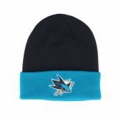 Adidas - NHL Svart cuff Beanie - San Jose Sharks Cuffed Black/Blue Cuff @ Hatstore