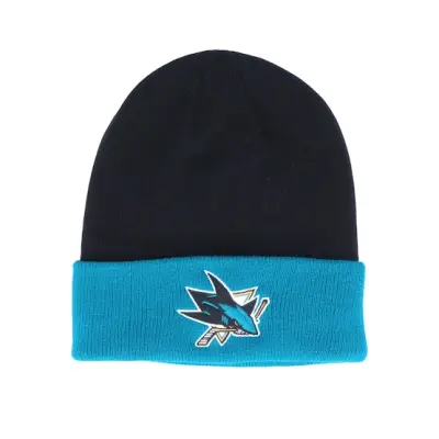 Adidas - NHL Svart cuff Beanie - San Jose Sharks Cuffed Black/Blue Cuff @ Hatstore