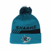 Fanatics - NHL Blå pom Beanie - San Jose Sharks Locker Room Pom Active Blue Pom @ Hatstore