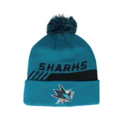 Fanatics - NHL Blå pom Beanie - San Jose Sharks Locker Room Pom Active Blue Pom @ Hatstore