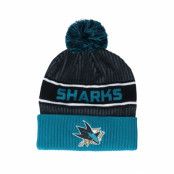 Fanatics - NHL Svart pom Beanie - San Jose Sharks Authentic Pro Locker Room Black/Petrol Pom @ Hatstore