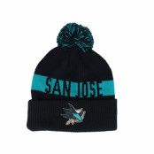 Fanatics - NHL Svart pom Beanie - San Jose Sharks Beanie Black/Active Blue Pom @ Hatstore