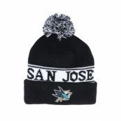 Fanatics - NHL Svart pom Beanie - San Jose Sharks Sport Resort Black Pom @ Hatstore