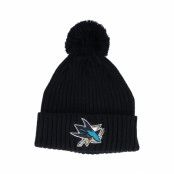 Fanatics - NHL Svart pom Beanie - San Jose Sharks Value Core Beanie Black Pom @ Hatstore