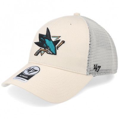 47 Brand - NHL Beige trucker Keps - San Jose Sharks NHL Branson MVP Natural Trucker @ Hatstore