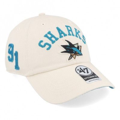 47 Brand - NHL Beige unconstructed Keps - San Jose Sharks Clubhouse Faber Clean Up Sandstorm Dad Cap @ Hatstore