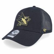 47 Brand - NHL Svart trucker Keps - San Jose Sharks Branson Metallic Mvp Black/Gold Trucker @ Hatstore