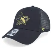 47 Brand - NHL Svart trucker Keps - San Jose Sharks Branson Metallic Mvp Black/Gold Trucker @ Hatstore