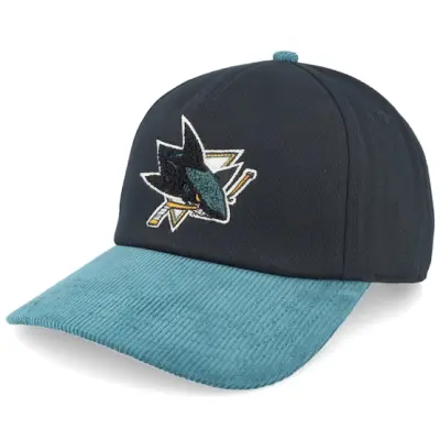 American Needle - NHL Svart adjustable Keps - San Jose Sharks Burnett Black/Blue Corduroy A-Frame Adjustable @ Hatstore